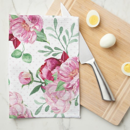 Aquarellpinkerbäume Geschirrtuch (Viertel Falte)