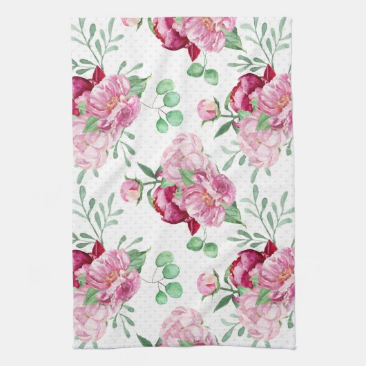 Aquarellpinkerbäume Geschirrtuch (Vertikal)