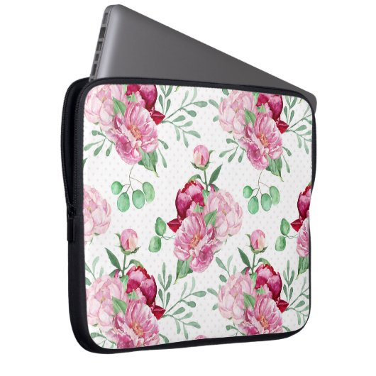 Aquarellpinkerbäume Laptopschutzhülle (Vorne Rechts)