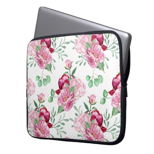 Aquarellpinkerbäume Laptopschutzhülle (Vorderseite Links)