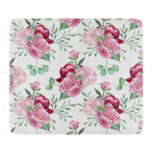 Aquarellpinkerbäume Schneidebrett