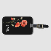 Aquarellpinsel auf der schwarzen Monogramm Gepäckanhänger (Vorderseite (Horizontal))