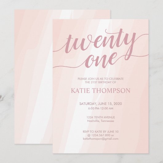 Aquarellpinsel Einladung (Vorne/Hinten)