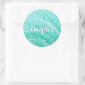 Aquarellpinsel mit gebogener Linienstruktur Runder Aufkleber (Tasche)