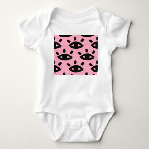Aquarellpinsel, Skizzenmuster. Baby Strampler