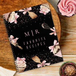 Aquarellpinsel und Cupcake-Notebook Notizblock