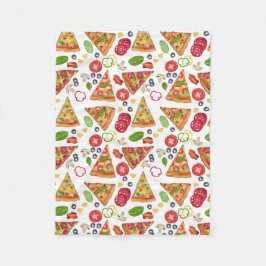 Aquarellpizza Muster Fleecedecke