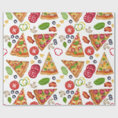 Aquarellpizza Muster Geschenkpapier (Flach)