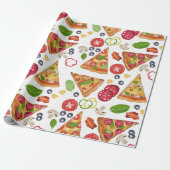 Aquarellpizza Muster Geschenkpapier (Ungerollt)