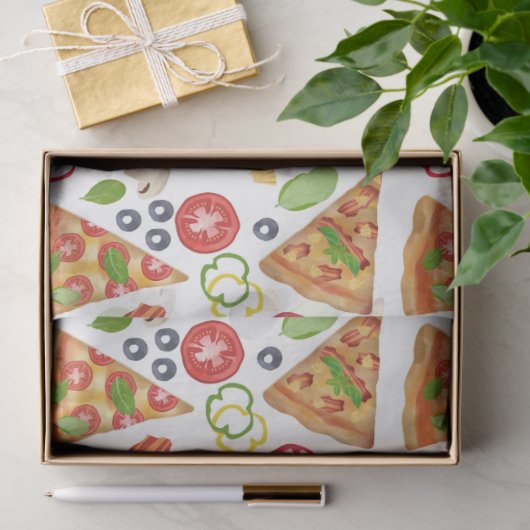 Aquarellpizza Muster Seidenpapier (Geschenk)