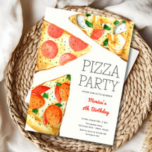 Aquarellpizza Party Geburtstag