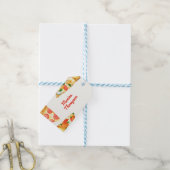 Aquarellpizza Party Geburtstag Geschenkanhänger (Mit Garn)