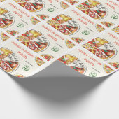 Aquarellpizza Party Geburtstag Geschenkpapier (Ecke)