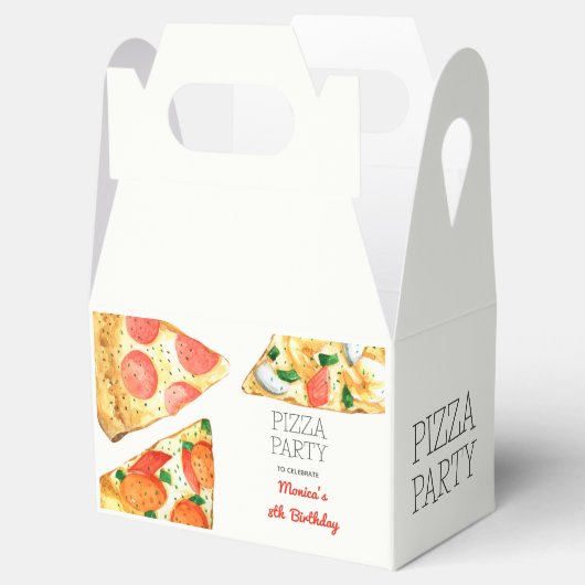 Aquarellpizza Party Geburtstag Geschenkschachtel (Geöffnet)