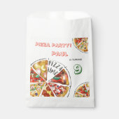 Aquarellpizza Party Geburtstag Geschenktütchen (Vorderseite)
