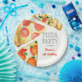 Aquarellpizza Party Geburtstag Pappteller (Party)