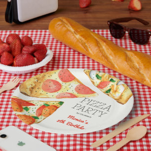 Aquarellpizza Party Geburtstag Pappteller