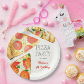 Aquarellpizza Party Geburtstag Pappteller (Party)