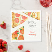 Aquarellpizza Party Geburtstag Serviette (Beispiel)