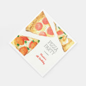 Aquarellpizza Party Geburtstag Serviette (Ecke)