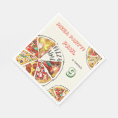 Aquarellpizza Party Geburtstag Serviette (Ecke)