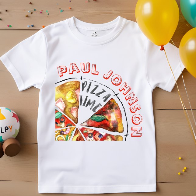 Aquarellpizza personalisiert baby t-shirt (Von Creator hochgeladen)