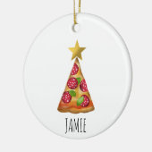 Aquarellpizza Weihnachtsbaum Sonniger Individuelle Keramik Ornament (Links)