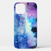 Aquarellplatz Art: Night Sky Trees Case-Mate iPhone Hülle (Rückseite)
