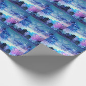 Aquarellplatz Art: Night Sky Trees Geschenkpapier (Ecke)