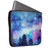 Aquarellplatz Art: Night Sky Trees Laptopschutzhülle (Vorne Rechts)