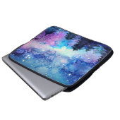 Aquarellplatz Art: Night Sky Trees Laptopschutzhülle (Vorne Knopf)