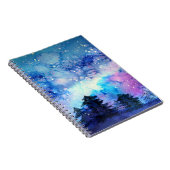 Aquarellplatz Art: Night Sky Trees Notizblock (Rechte Seite)