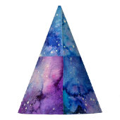 Aquarellplatz Art: Night Sky Trees Partyhütchen (Rückseite)