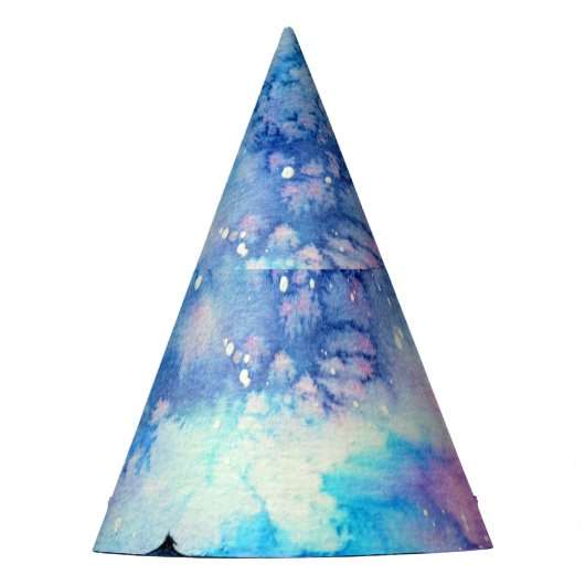 Aquarellplatz Art: Night Sky Trees Partyhütchen (Vorderseite)