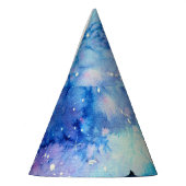 Aquarellplatz Art: Night Sky Trees Partyhütchen (Links)