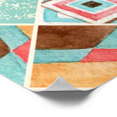 Aquarellplatz, geometrischer Hintergrund mit Flick Poster (Ecke)