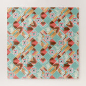 Aquarellplatz, geometrischer Hintergrund mit Flick Puzzle (Horizontal)