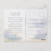 Aquarellplatz Hochzeit Foto Vielen Dank Postkarte (Rückseite)