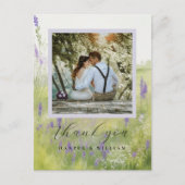 Aquarellplatz Hochzeit Foto Vielen Dank Postkarte (Vorderseite)