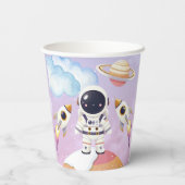 Aquarellplatz Kleine Explorer Kinderdusche Pappbecher (Rückseite)