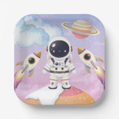 Aquarellplatz Kleine Explorer Kinderdusche Pappteller (Vorderseite)