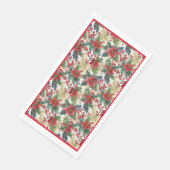 Aquarellpoinsettie und Weihnachtsmuster Serviette (Ecke)