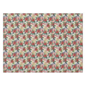 Aquarellpoinsettie und Weihnachtsmuster Tischdecke (Vorderseite (Horizontal))
