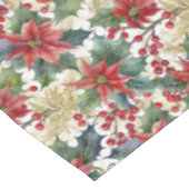 Aquarellpoinsettie und Weihnachtsmuster Tischdecke (Schrägansicht)