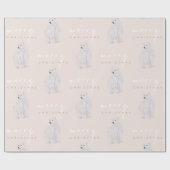 Aquarellpolar Bär Moderne Typografie Weihnachten Geschenkpapier (Flach)