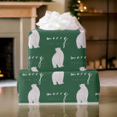 Aquarellpolar Bär Moderne Typografie Weihnachten Geschenkpapier