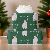 Aquarellpolar Bär Moderne Typografie Weihnachten Geschenkpapier