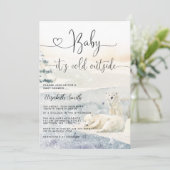 Aquarellpolar Bear Winter Baby Dusche Einladung (Stehend Vorderseite)