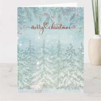 Aquarellpolarbären Wintergarten Weihnachtskarte Karte