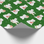 Aquarellpolare Bären in Schneeflocken Geschenkpapier (Ecke)